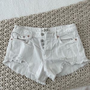 Free People White Denim Shorts